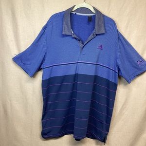 Adidas Mens Striped Golf Polo XL